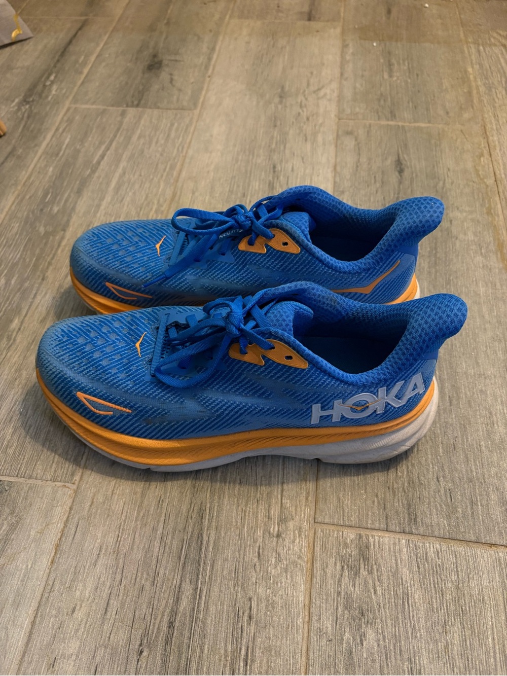 Hoka Clifton 9 Women’s Running Shoes - Blue & Orange - Picture 2 of 4